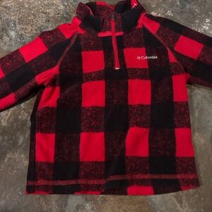 Columbia Kids Red and Black Plaid Pullover